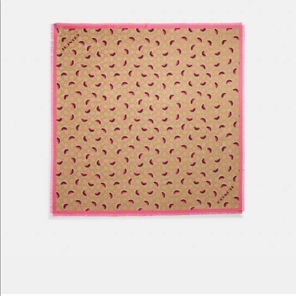 Coach watermelon scarf - brand new with tag and still in plastic wrapping. - Picture 1 of 3